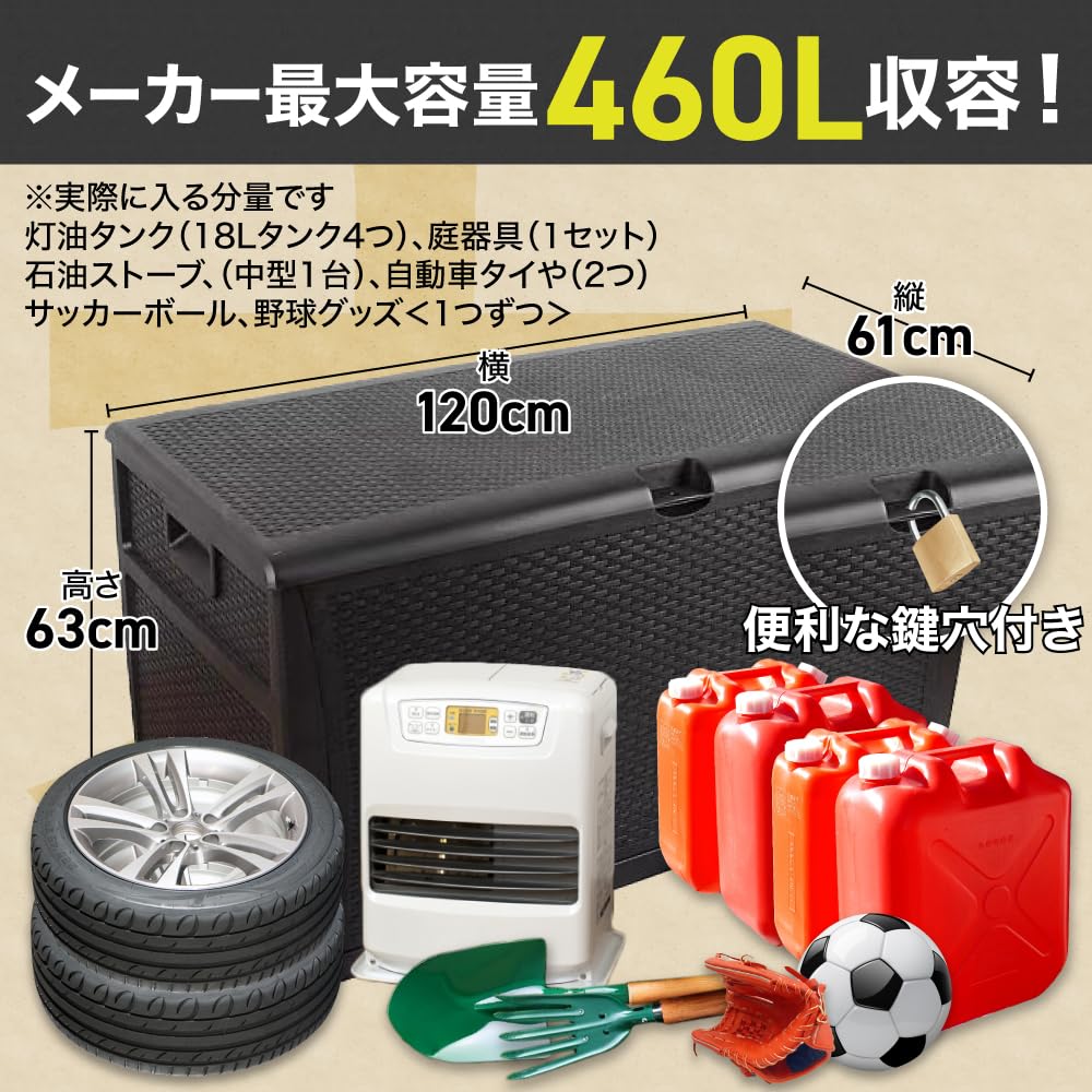 ❤️断捨離SALE❤️出品 Amazon | RITAKU 倉庫 屋外 大型 収納庫 460L 幅120*奥行き61*高
