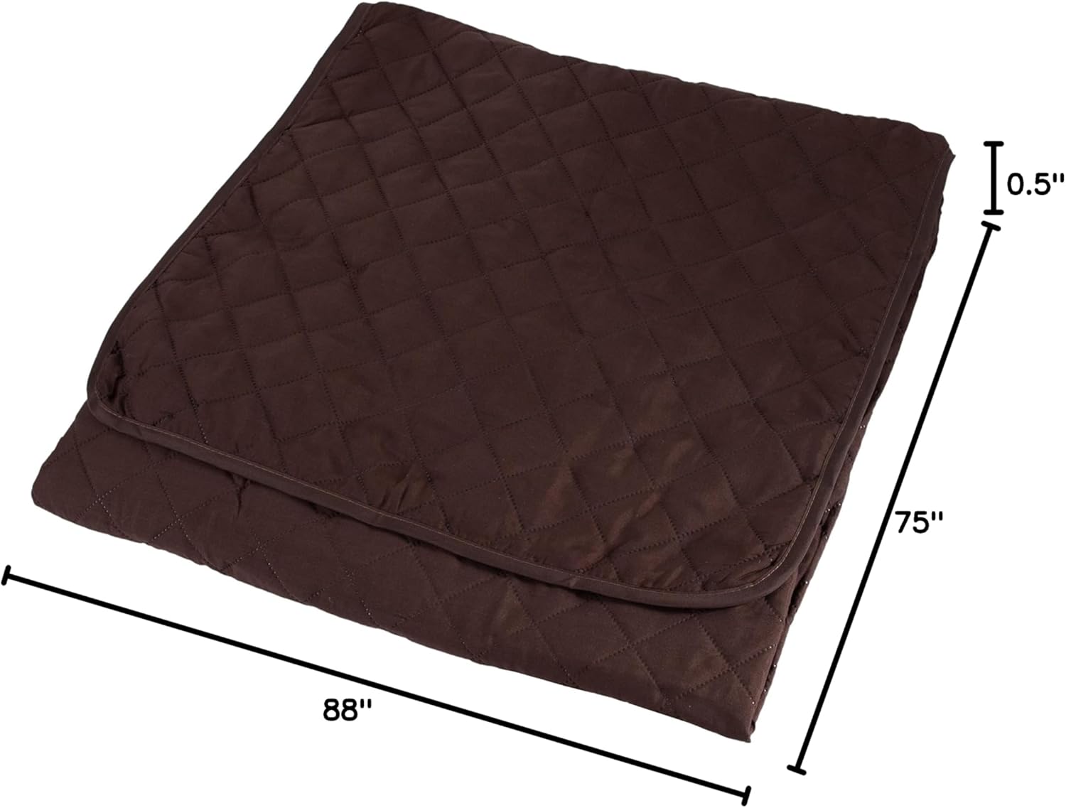 Home Details Quilted Reversible Furniture Protector Slipcover, Good for Dog Hair, Dust & Spills, Machine Washable, Love Seat Chocolate-Taupe