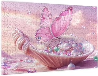 Puzzle 3000 Pezzi Rosa Puzzle Mariposa HD ColorPuzzle con Caja de Regalo, Desafiante Juego Interactivo para Fomentar la Unión Familiar for Home Wall Room Decor Regalo Mujer/Hombre 80x120cm-z760
