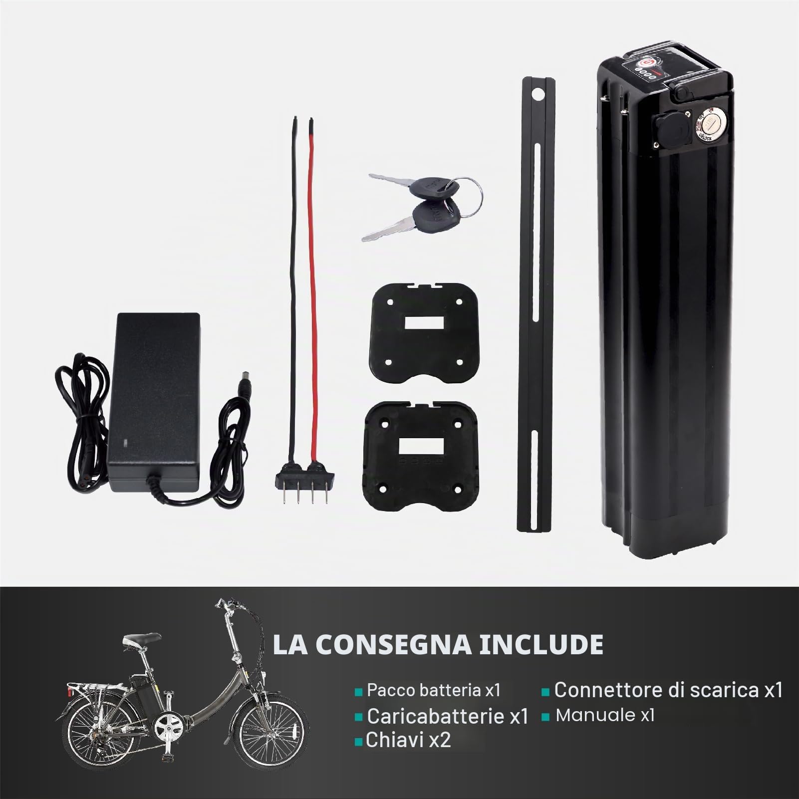Batteria per bicicletta elettrica 36 V 12 Ah Phylion Zhenlong Trio MiFa Rex per Samsung ecc. Con caricatore