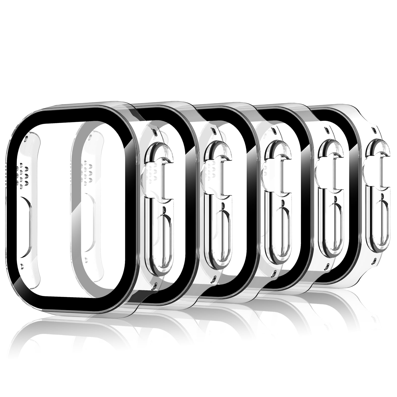 5 Pieces Screen Protector Compatible with Apple Watch Series 6/5/4 SE 40mm, with Tempered Glass, Full Cover, Anti-Scratch, Protective Case Compatible with iWatch, Transparent — view 9