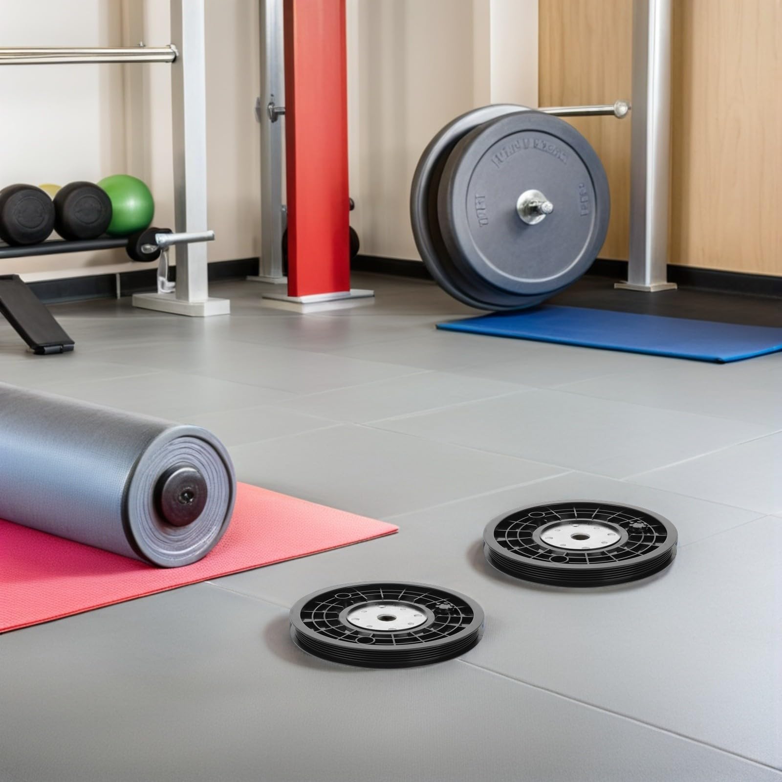 2 Stück Fahrrad Fitnessgerät Ersatzteile aus Abs Geräuschminimierende Fahhrad Antriebsscheibe für Indoor Heimtrainer Zubehör für Nächtliches Training Schwarz
