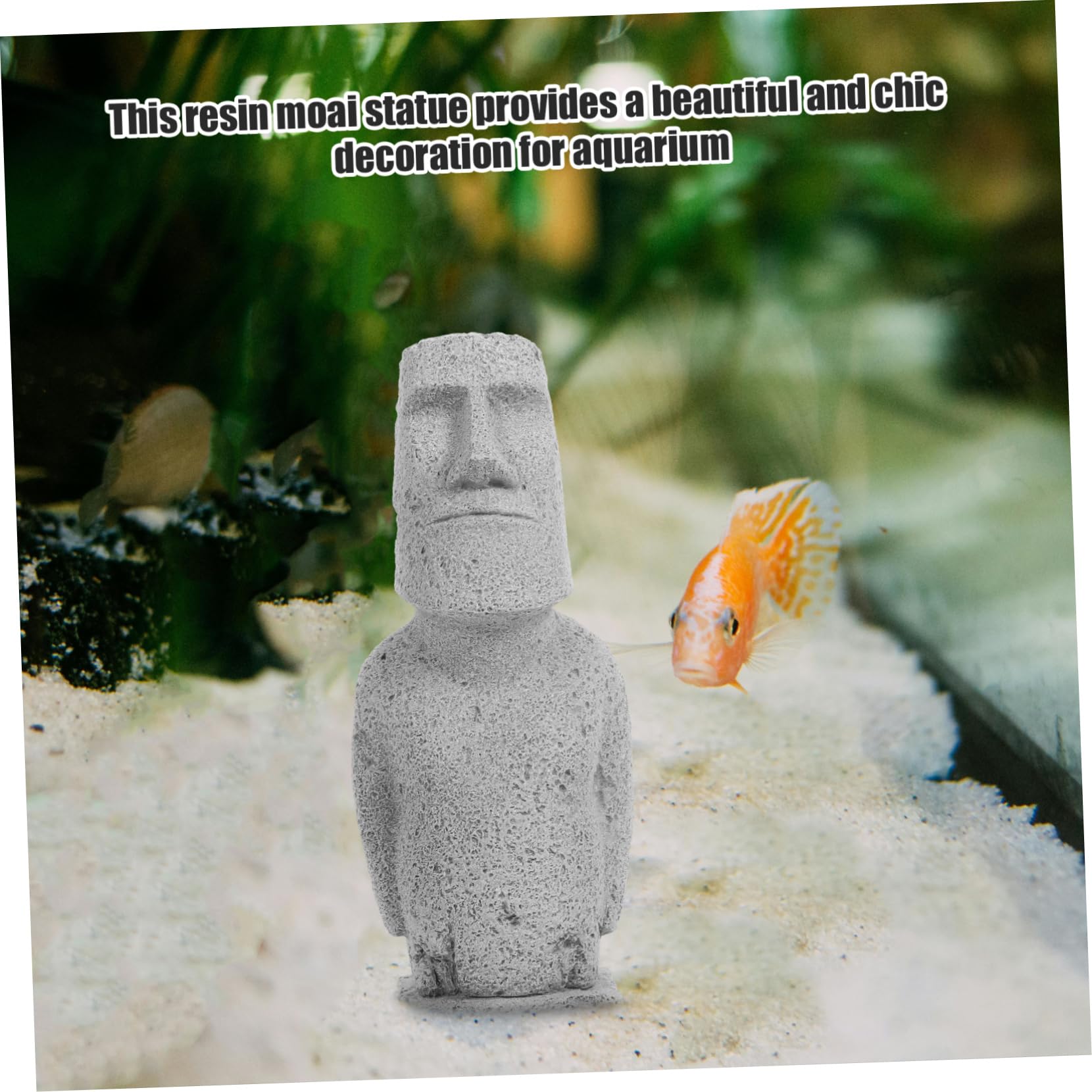 Cabilock 3 Piezas Estatua Moái Estatuilla De Acuario Decoración De Pecera Moái De Jardín Adorno De Pecera Decoración del Acuario Pequeña Estatua Moai Figura Moai De Pecera Arenisca Grey