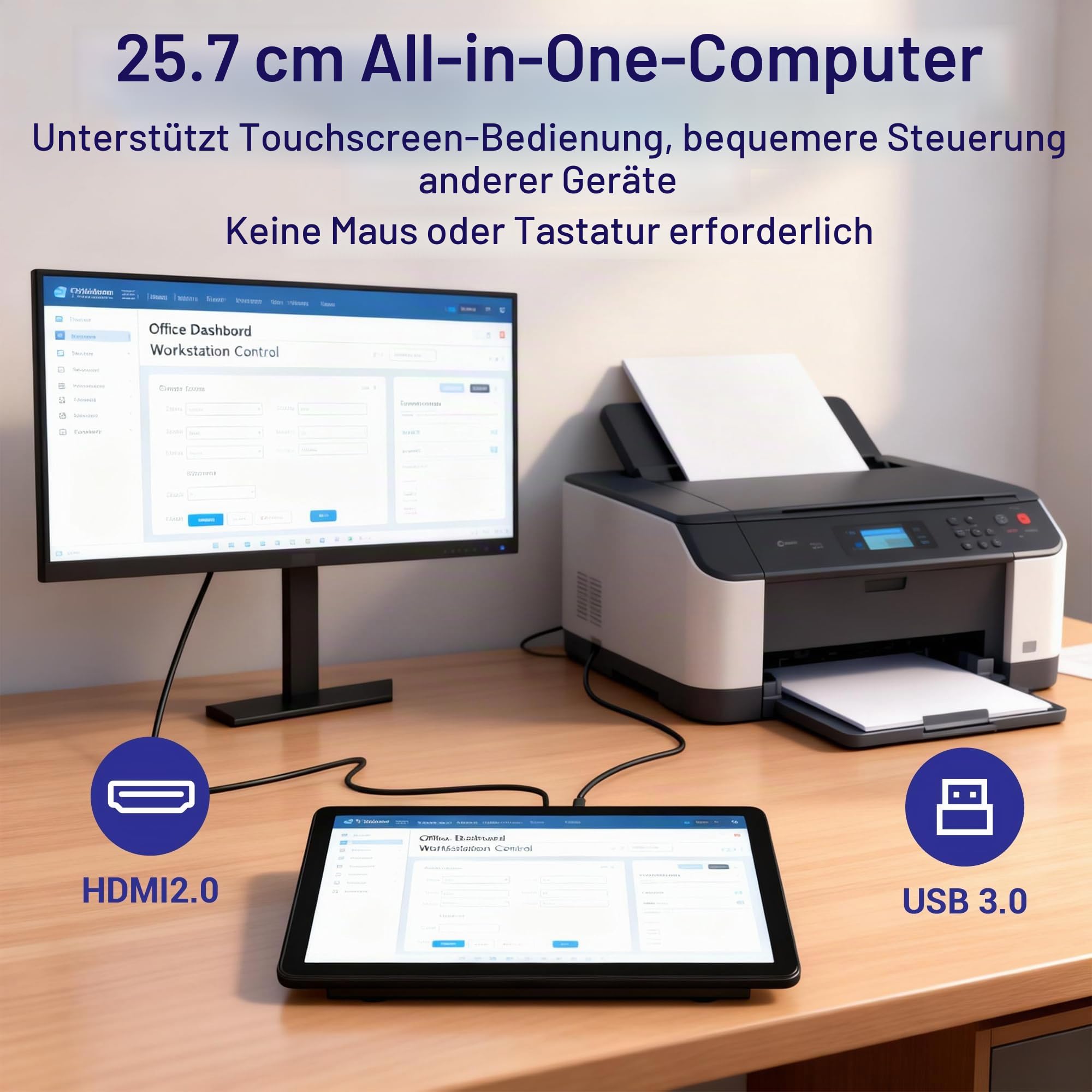 Robuster Industrie MINI PC mit Android 12, RK3399 Hexa-Core, 4GB RAM, 10,1 Zoll Touchscreen, IPS Display, G+G Touch, HDMI 4K, LAN, RS232, für Maschinensteuerung & Digital Signage