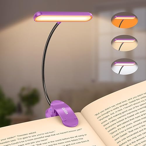 Vista 10 de Gritin Luz de Lectura Recargable para Leer en la Cama con 19 LED y Función de Memoria - Cuidado de los Ojos 3 Temperaturas de Color, 5 Niveles