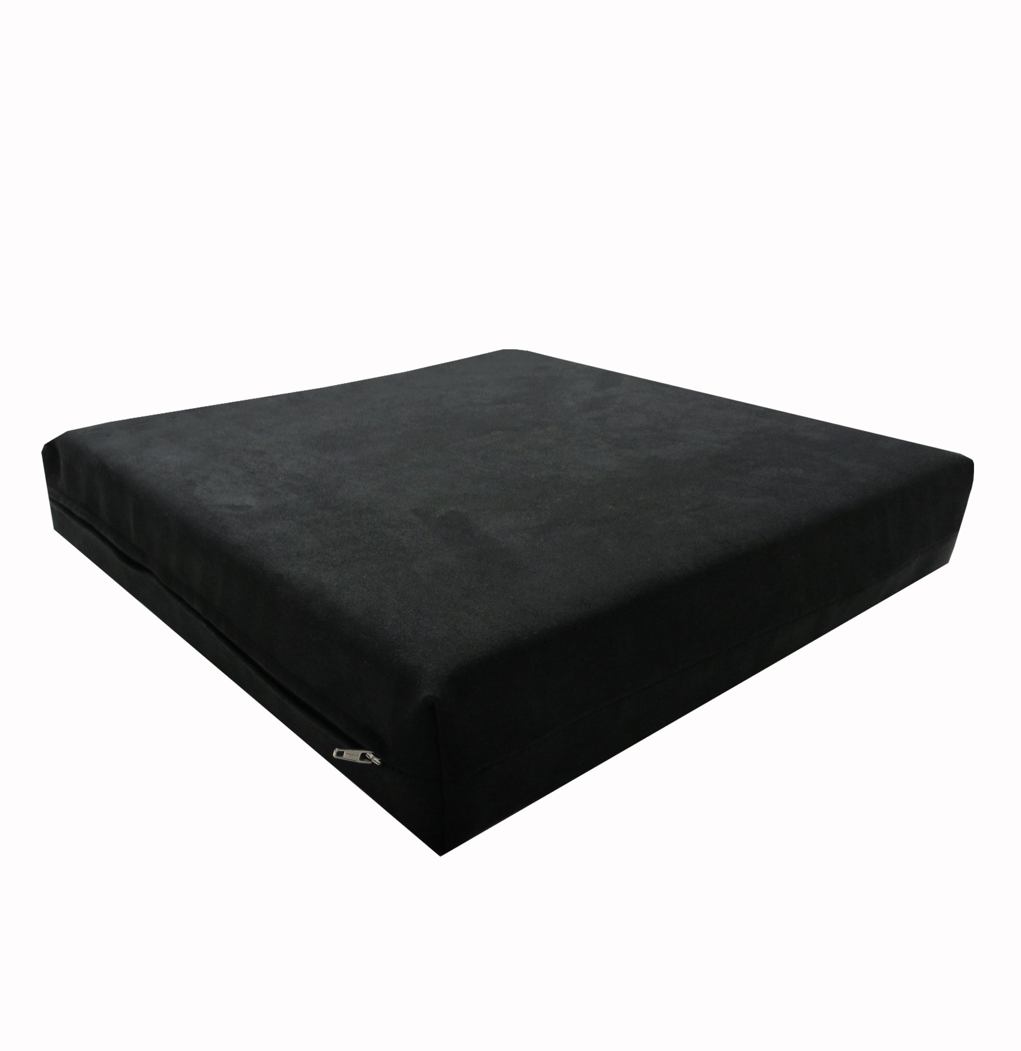 Dibapur - Cojín viscoelástico para silla de ruedas (40 x 40 cm, de espuma viscoelástica RG55 de espesor 3,5 cm y espuma fría RG35 de 3,5 cm, incluye funda de microfibra), color negro