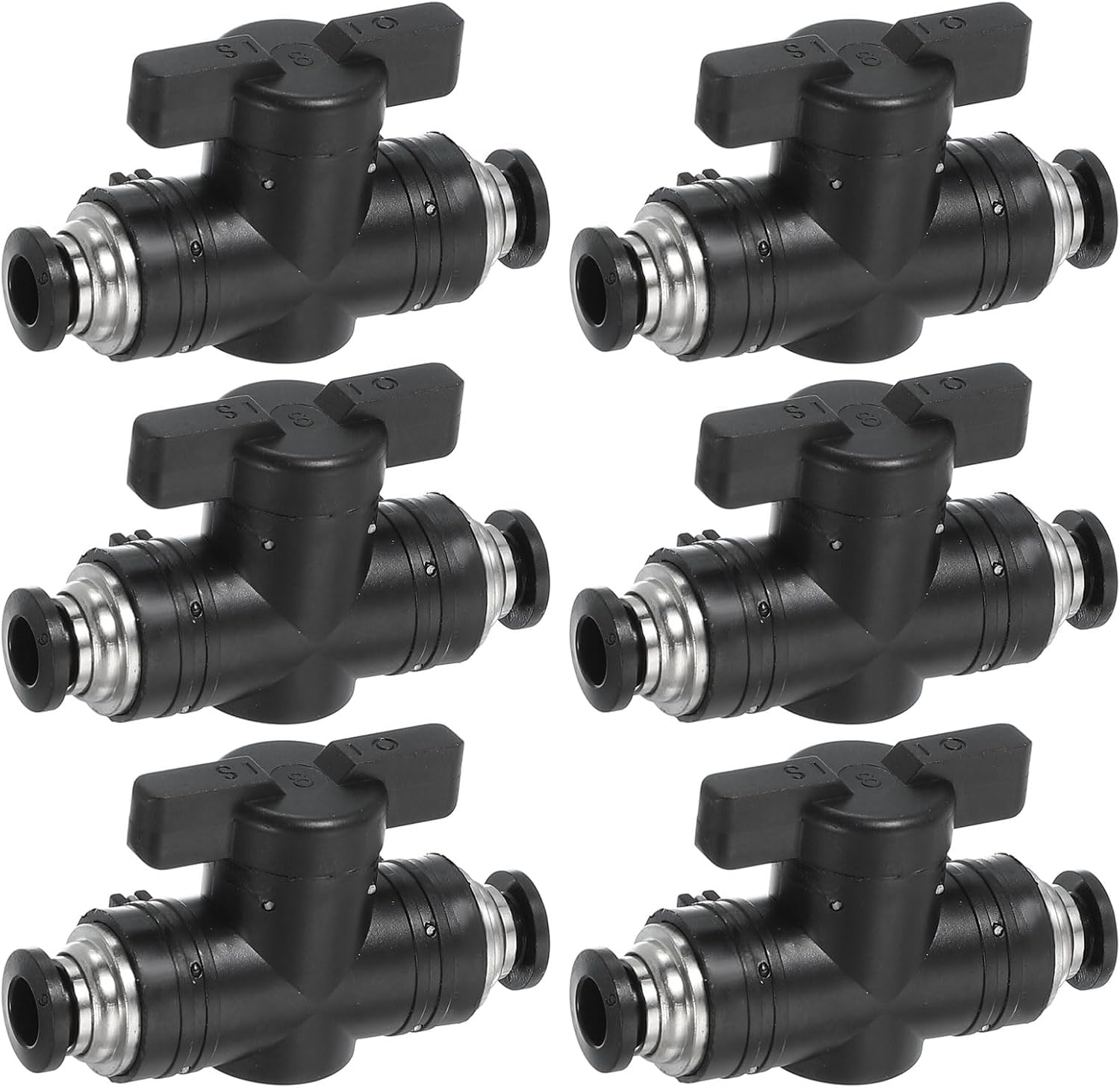 Válvulas de bola neumáticas BUC-8 para regular el flujo de aire de forma precisa en tubos de 8 mm