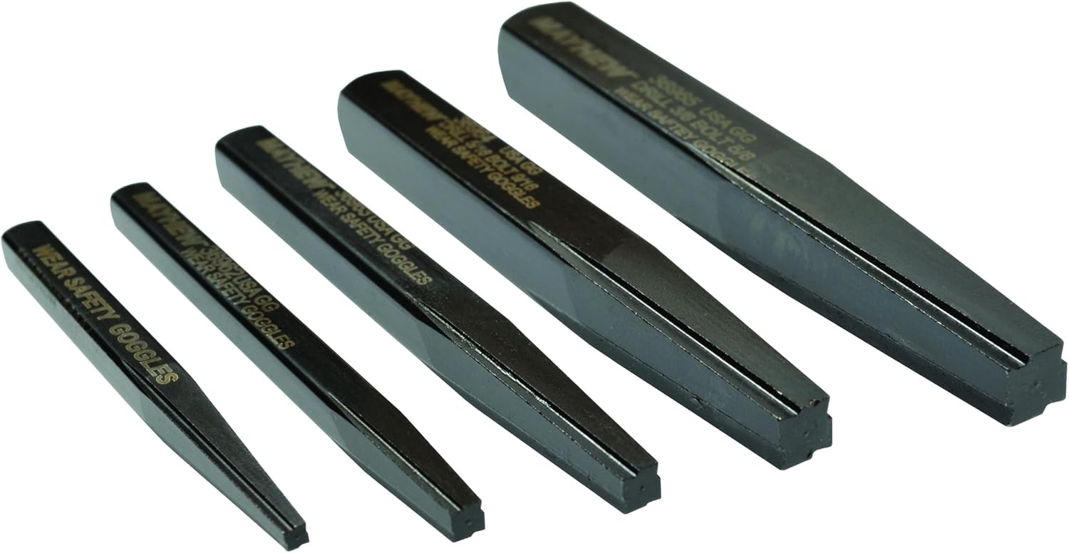Mayhew Tools 37340 Screw Extractor Set, Carded, 5-piece, multi, one size