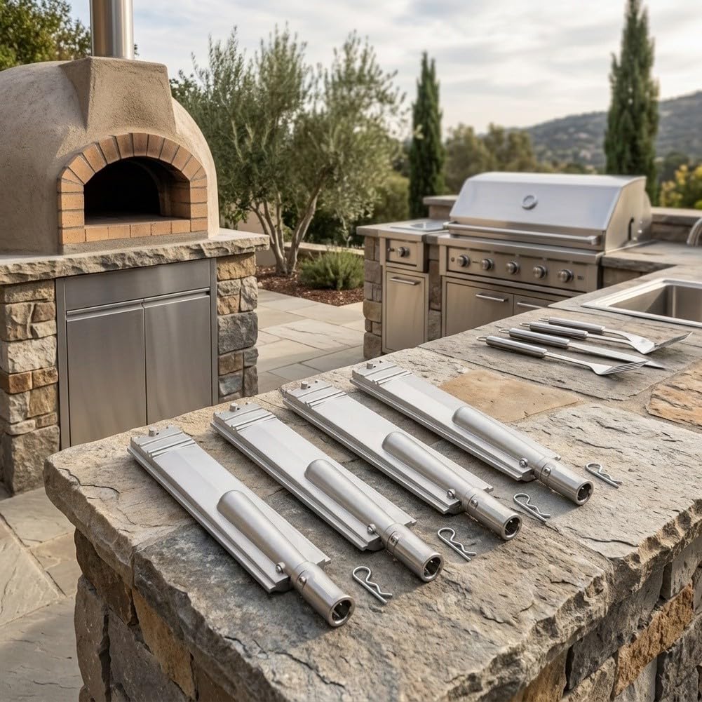 Bruciatore per barbecue in acciaio inox 304, 40,6 x 7,9 x 5,3 cm, gas