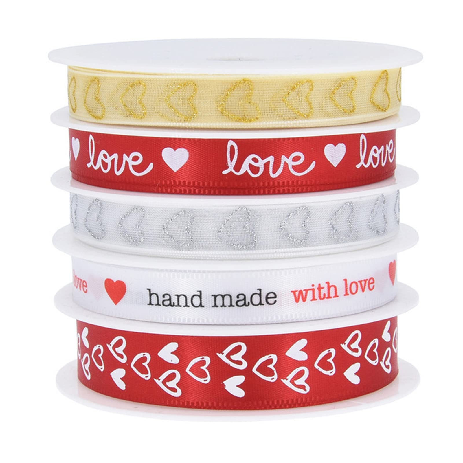 NEWFT Wrapping Ribbon Valentines Ribbon Heart Ribbon Flowers Bouquets Bow Handmade Craft Accessories Wrapping
