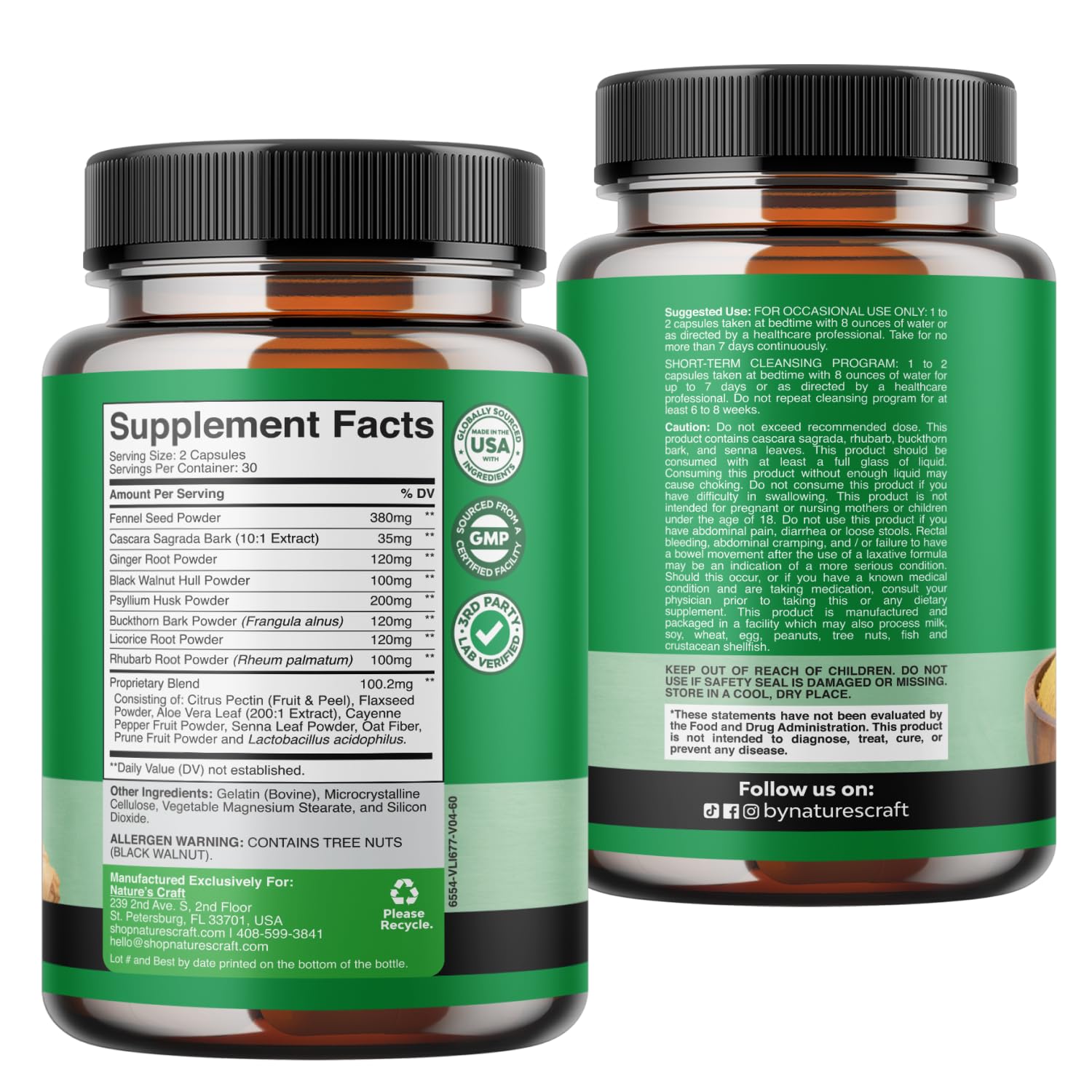 Colon Cleanse, Detox, & Gut Cleanse Capsules with Psyllium Husk - 60 Count — Amazon image 7