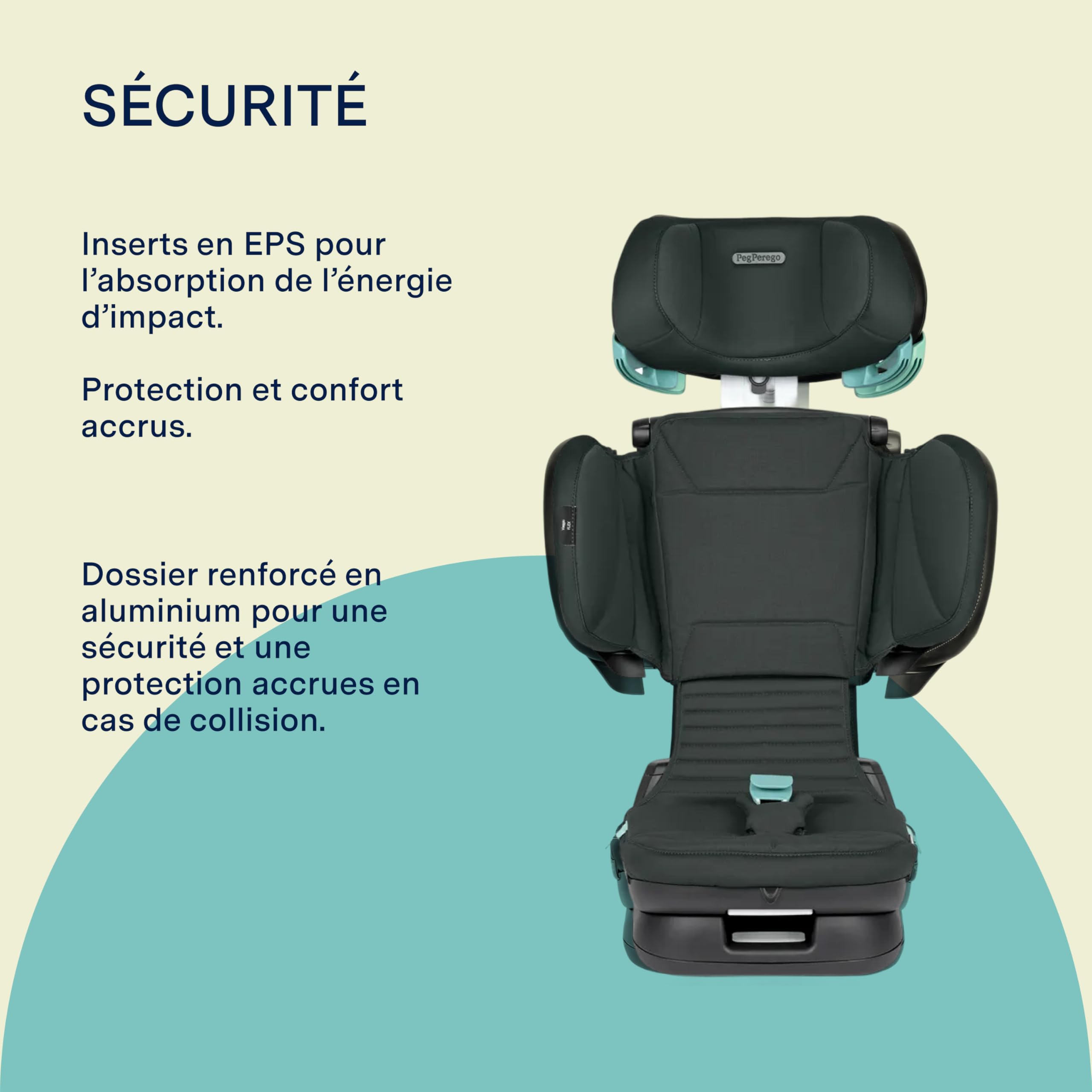 PEG Viaggio Flex Siège Auto i-Size avec ISOFIX, 100-150 cm, 3-12 ans, 15-36 kg, Pliable, Inclinable, Technologie Avancée, Metal