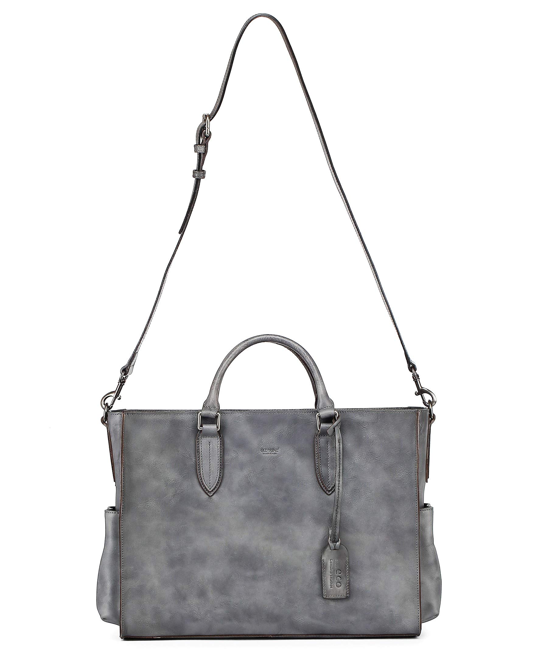 OLD TREND Genuine Leather Monte Tote Bag: Heather Grey