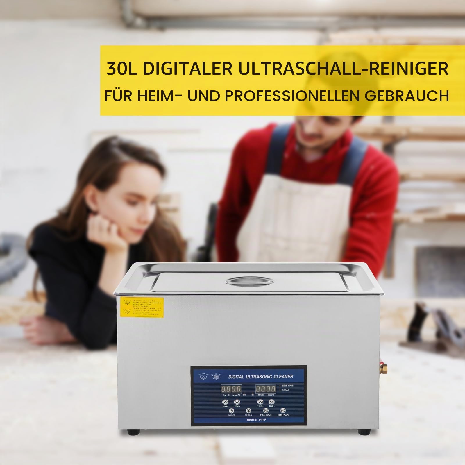 VEVOR Ultraschallreiniger Dual Frequency 30L, Professioneller Ultraschallreiniger 220V mit Heizung, Ultraschallreiniger aus Edelstahl für Teile Schmuck Platine 28/40kHz