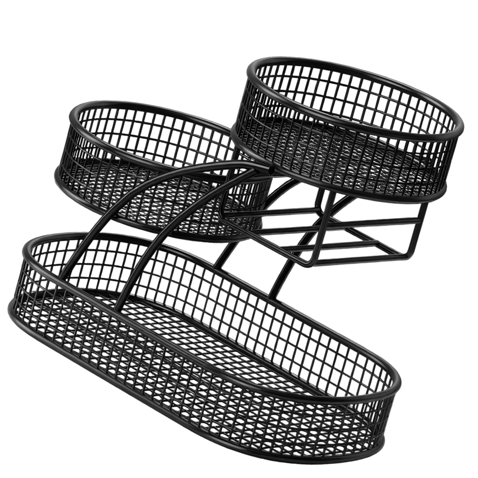 jiingekk 3-Tier Metal Fruit Basket Stand, Iron Wire Kitchen Counter Organizers with Rustproof Coating Spacious for Fruits Open Wire Design Basket