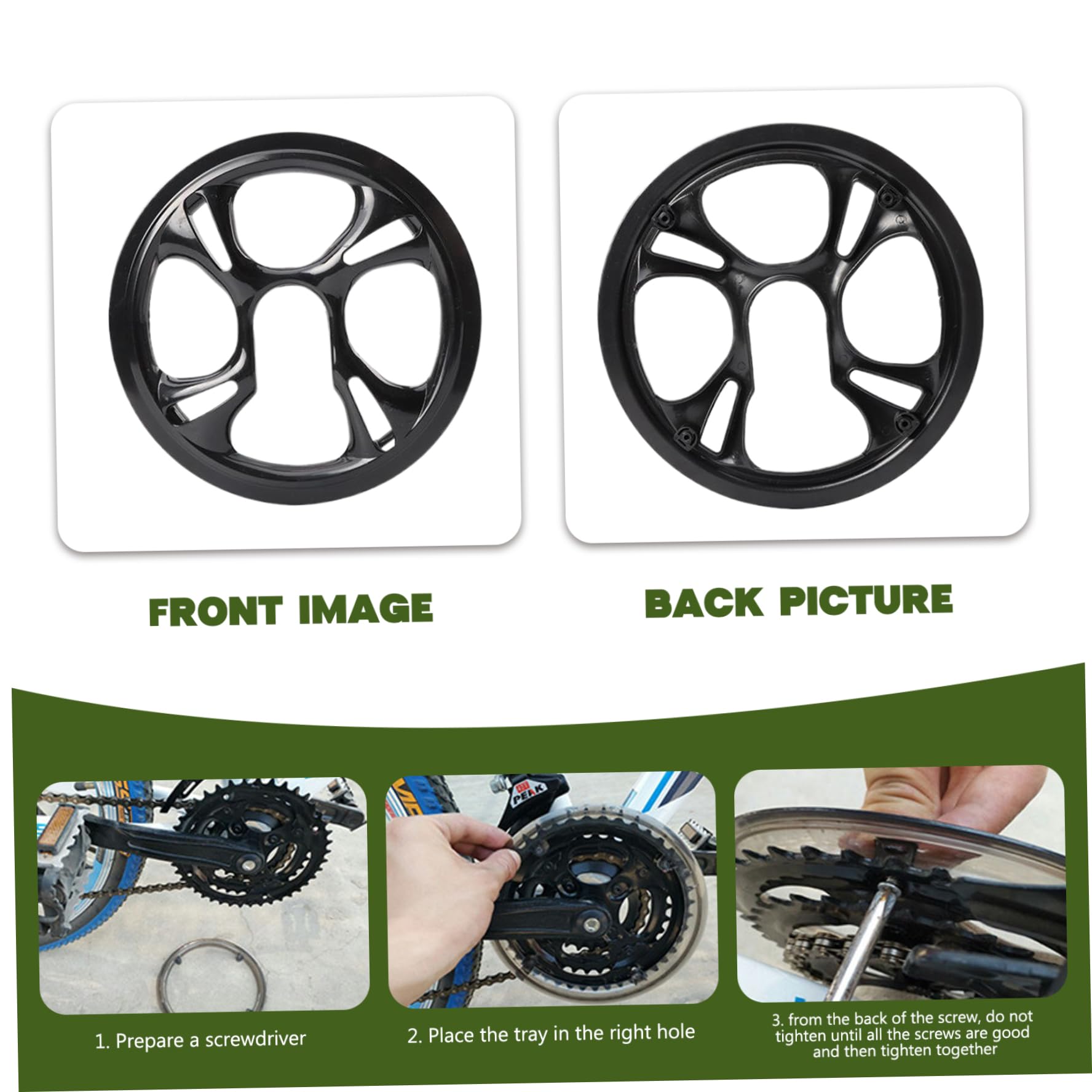 Copricatena per Bici, Copricatena in plastica per Bici a 4 Fori 48 Denti, Pratico Protettore Universale per la Maggior Parte delle Biciclette, Mountain Bike, Protezione per Strada Cittadina