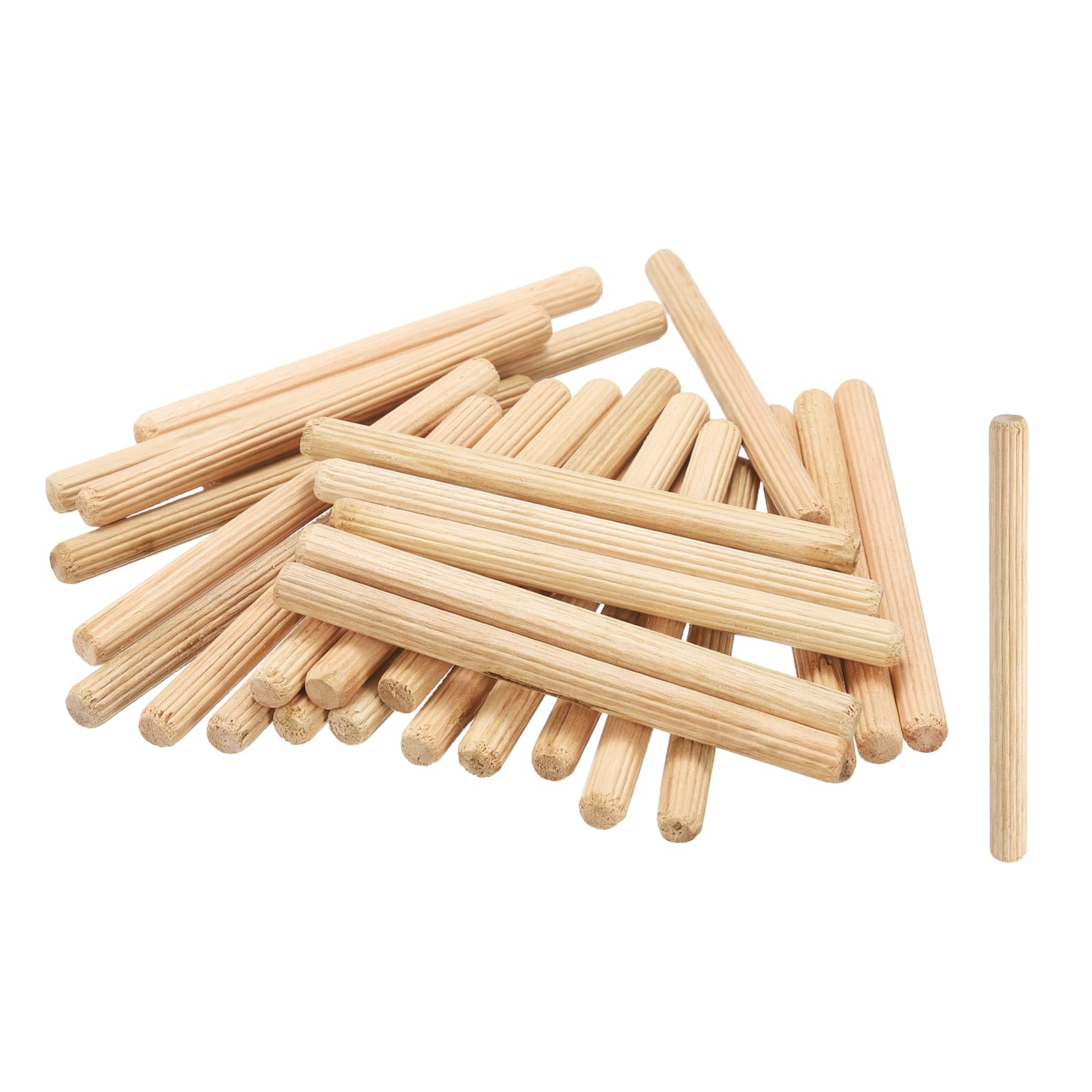 sourcing map Perni di tasselli in legno da 8 mm x 100 mm, per lavori artigianali, mobili, fai da te, legno duro, conteggio 60