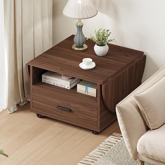 IBF Foldable Coffee Table with Drawer Storage, 47