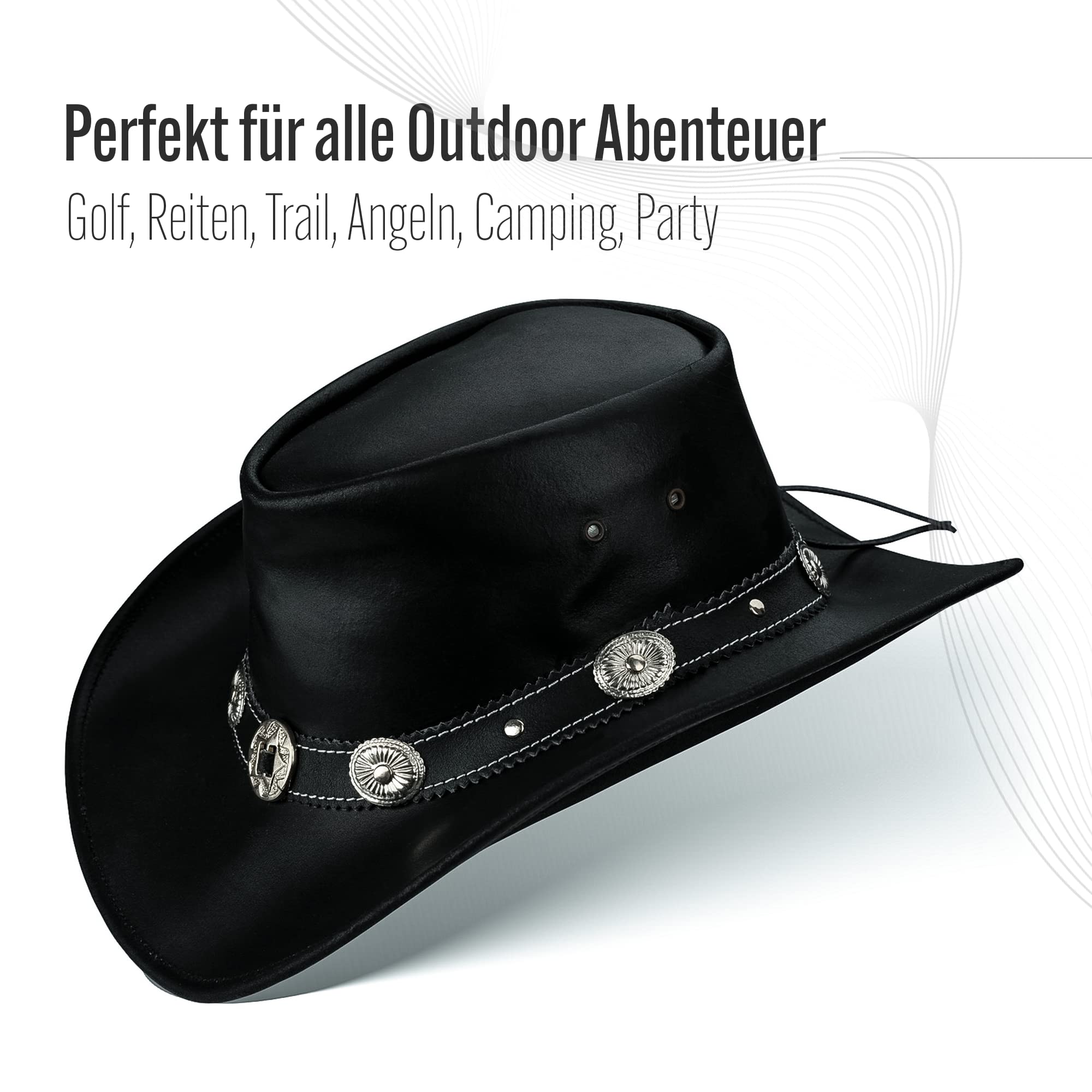 Cowboyhut Westernhut Leder Hut Star Terra Brown
