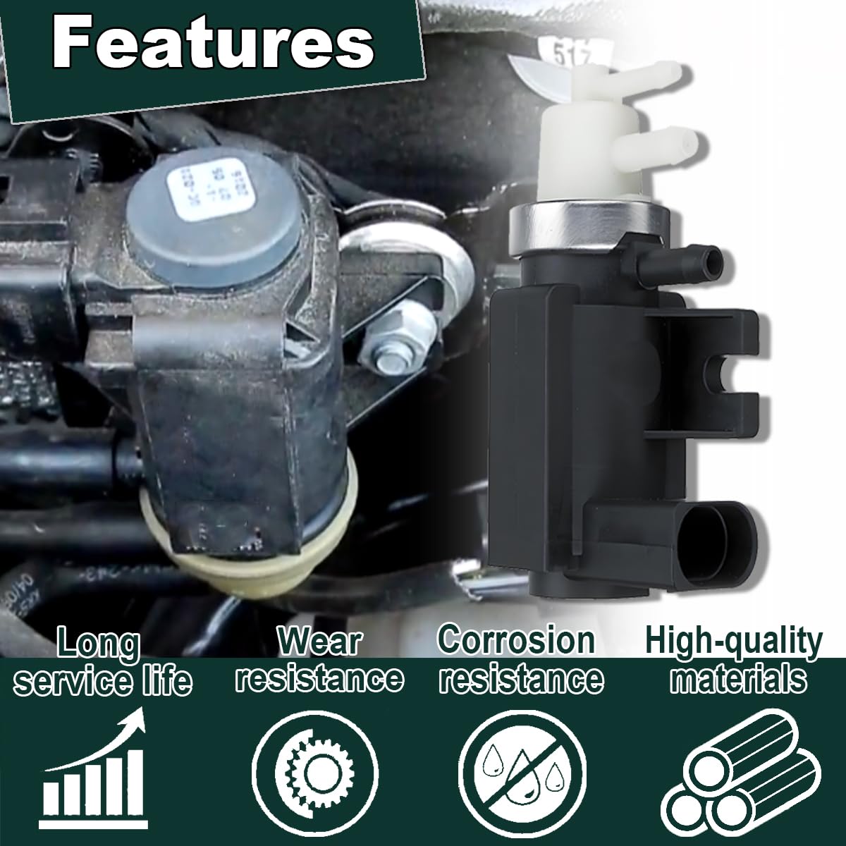 ZAMDOE N75 1.9 Tdi Válvula convertidora de solenoide de presión Turbo Boost para Au-di A3 8P A4 B5 B6 B7 8D 8E TT 8J para Ibiza 6J Altea XL L-EON Transporter T5 T6 P-olo 9N Golf Mk6 1J0906627B