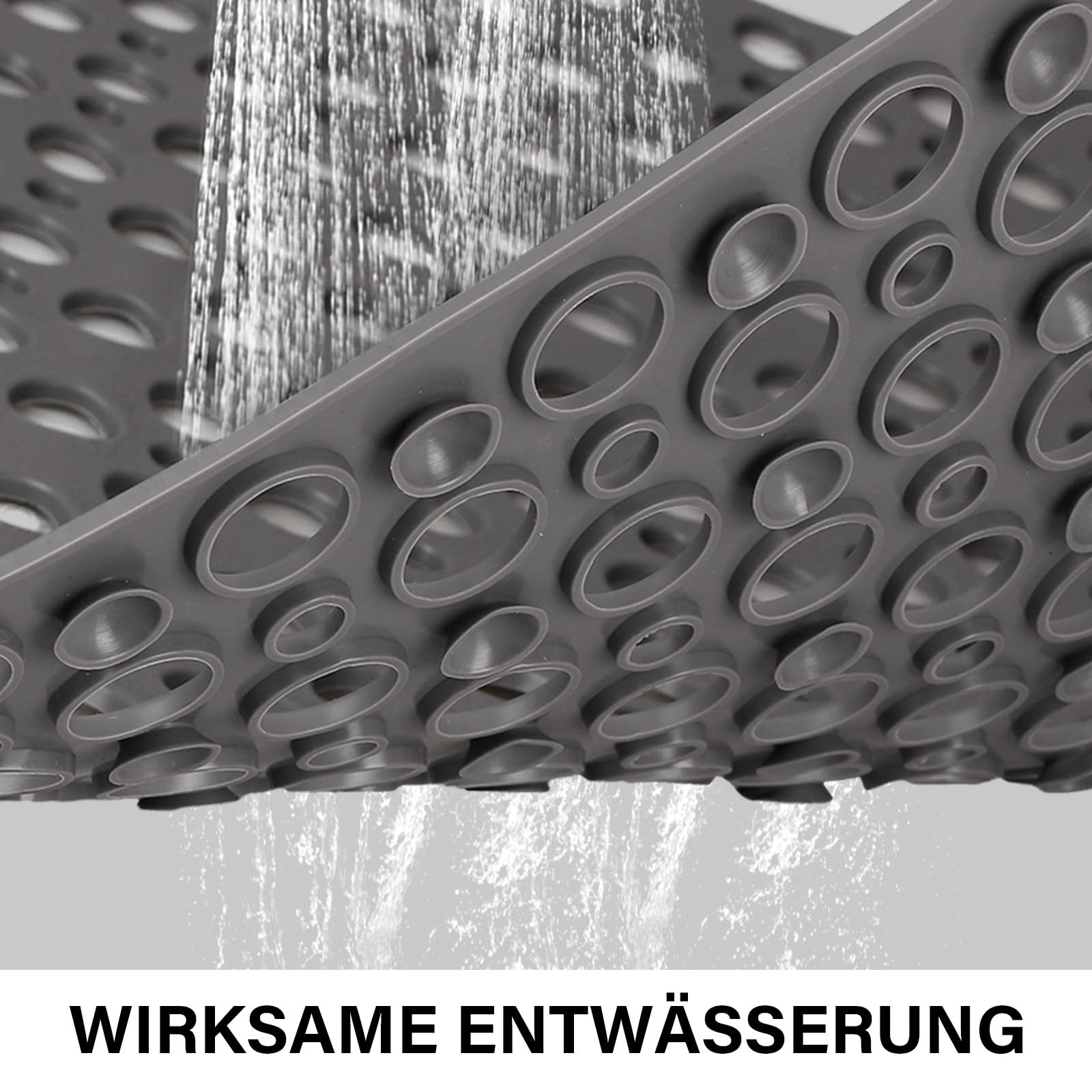 Extra Groß Duschmatte rutschfest 60x90cm: Weiche komfortable TPE Antirutschmatte Dusche mit großen Ablauflöchern und Saugnäpfen - Schnelltrocknend Maschinenwaschbar Duscheinlage