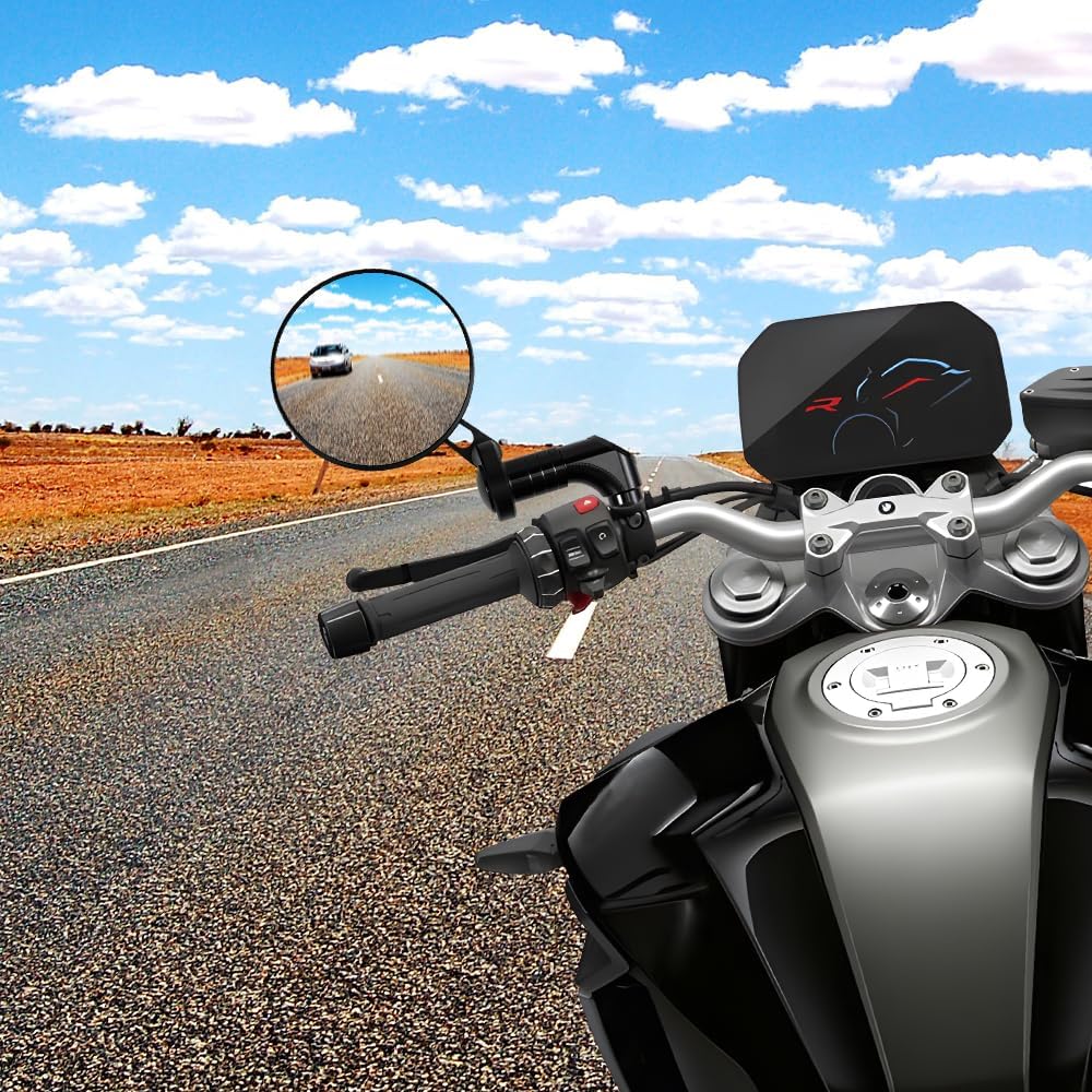 Motorcycle Adjustment Rear View Mirrors 8mm 10mm Universal for 7/8"Handlebars Bike Mirror Compatible with ATV Snowmobile Scooter Moped Dirt Bike Sportsman