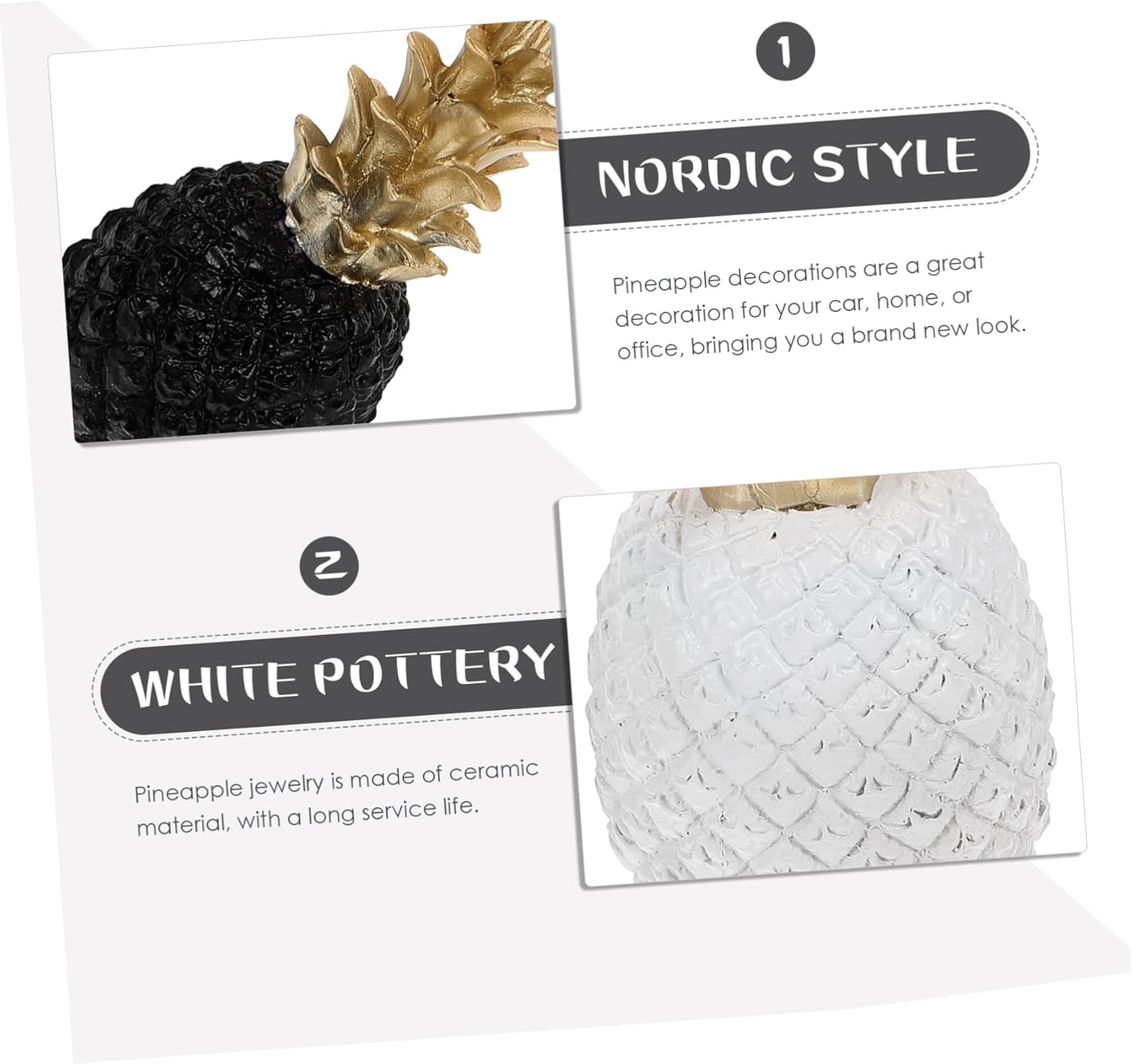 Cabilock 2pcs Pottery Pineapple Decorations for Home Artificial Fruit Ornament Pineapple Statue Tabletop Adornment Home Decor