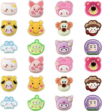 Cartoon Shoe Charms, Cute Cartoon Character Kawaii Animal Shoe Decoration Charms for Clog Slides Sandals for Girls Kids Women Party Birthday