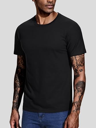 Teesmen Men's T-Shirts 5 Pack Short Sleeve Crew Neck UK Plain Cotton
