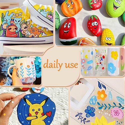 Miniatura 5 de Rotuladores de pintura acrílica, 24 unidades, bolígrafos de doble punta con punta suave y punta dura, marcadores de pintura acrílica de punta fina