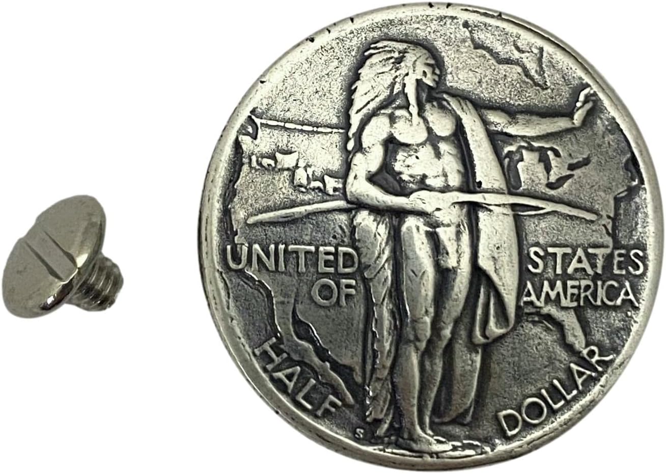 Oregon Trail Half Dollar Screw Back Conchos - 1 1/8"- 4 Pack