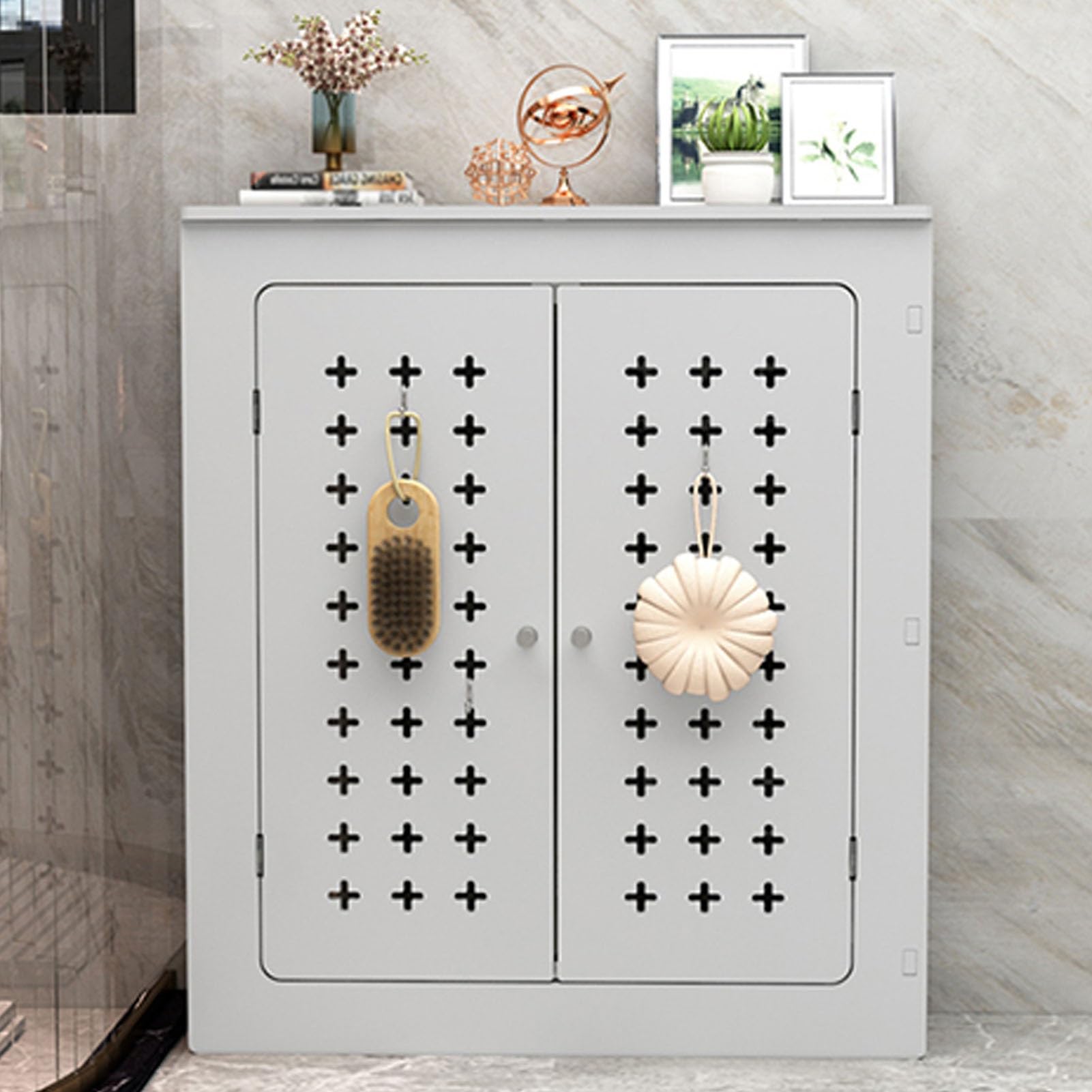 Cubre radiador con estante y 2 puertas para almacenamiento extra de diseño resistente