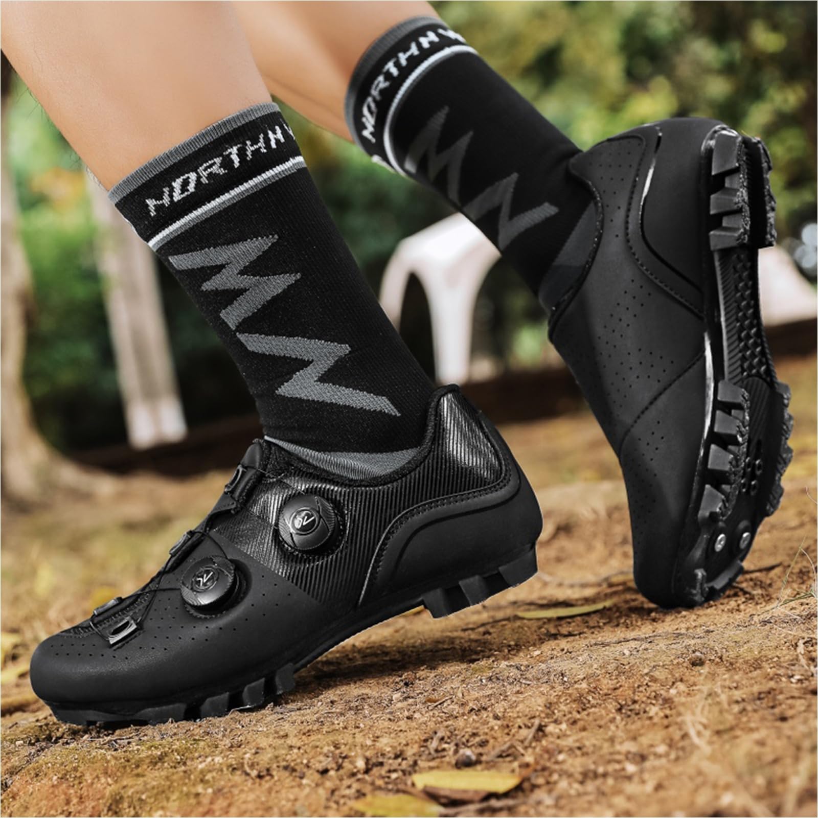 Scarpe MTB Uomo Donna, Scarpe Mountain Bike Compatibile con Tacchette da Corsa SPD e Pedale di Blocco Scarpa da Ciclismo All'aperto per Bici