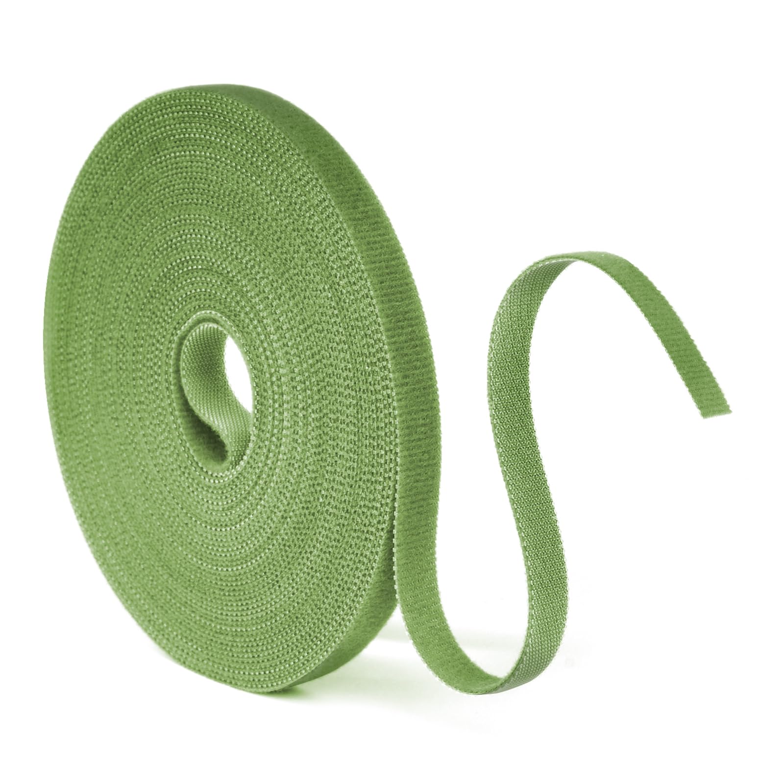 Cinta adhesiva para plantas con velcro, 15 m, color verde, resellable, de doble cara, 10 mm, autoadhesiva, para trepar, multiusos, resistente a la intemperie