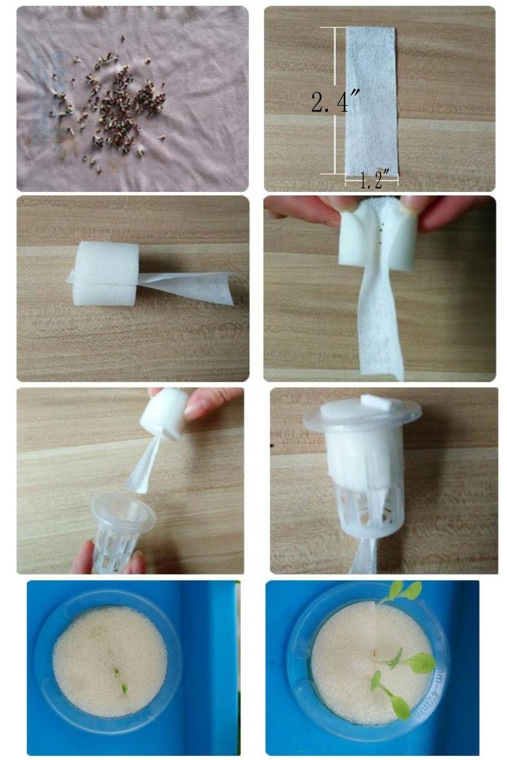 100 Stück Hydrokultur-Anzuchtschwämme – 3,0 X 3,3 Cm, Für Netztöpfe 4,6 Cm, Samen-Starter Für Drinnen