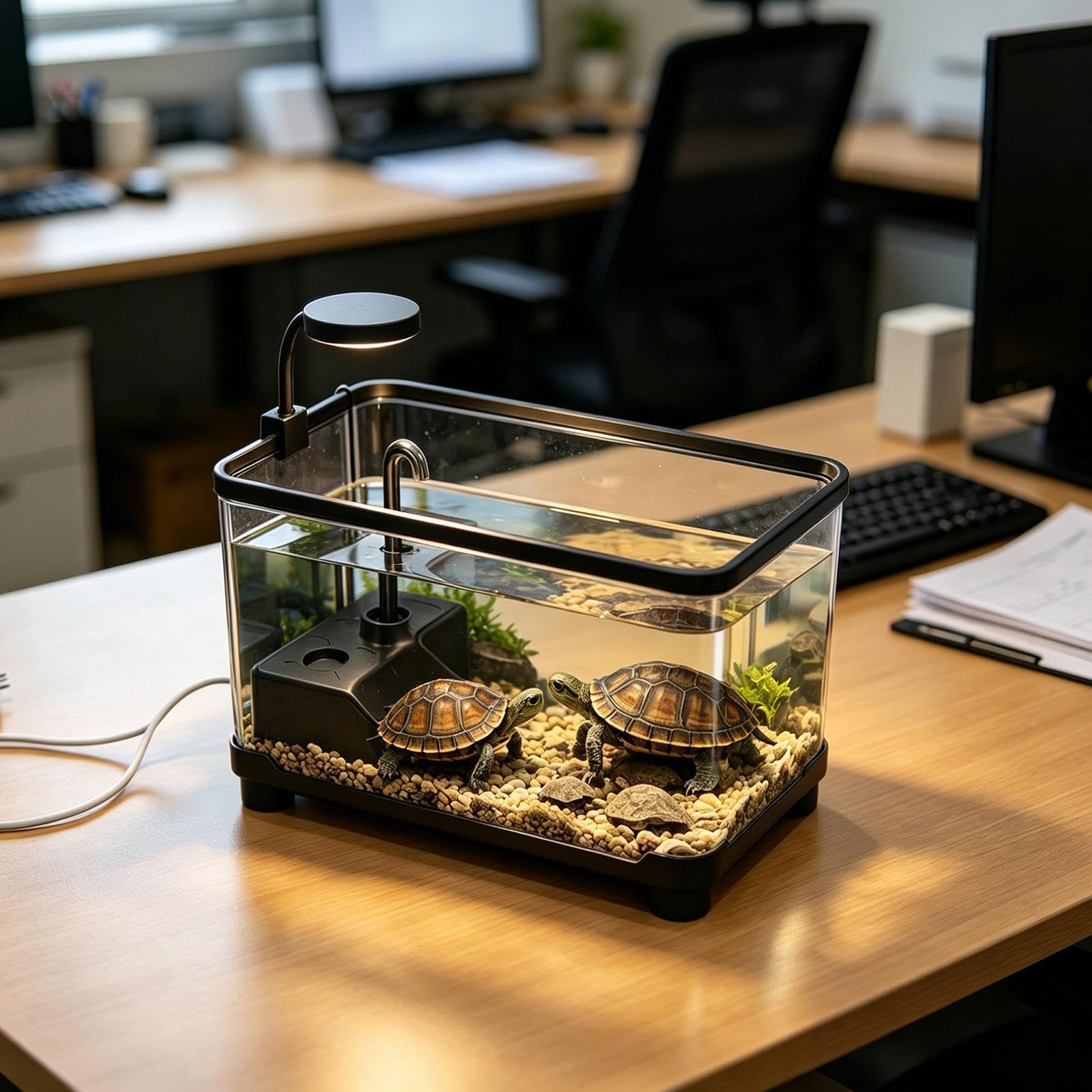 Tanque Transparente para Tortugas Acuario Terrario Transparente con | Tanque para tortugas acuáticas Para Tienda, Dormitorio, Lugar de Trabajo, Sala de Estar, Área de E