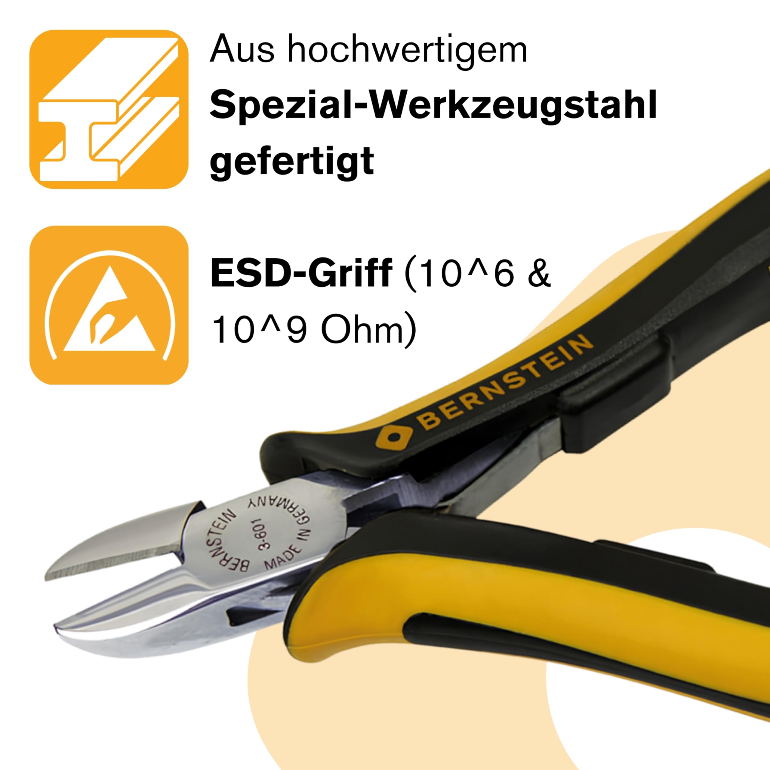 BERNSTEIN ESD Zangen Satz CLASSICline VARIO 5-tlg (inkl. ESD Werkzeughalter) | Elektronikzangen Set | Feinmechaniker Werkzeug Set