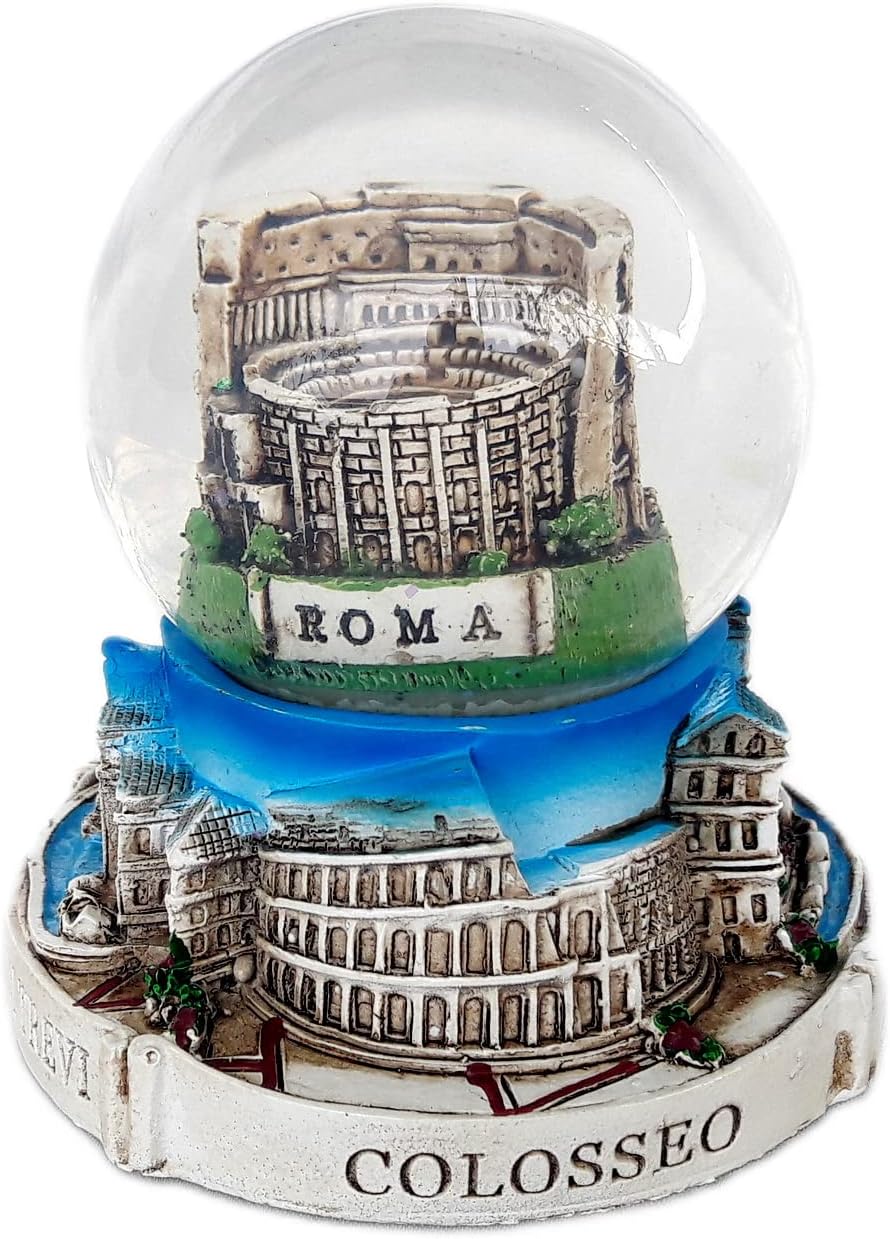 Italy Snowglobe Rome Colosseum S-95mm Colorful Plastic Classic Snow Globe