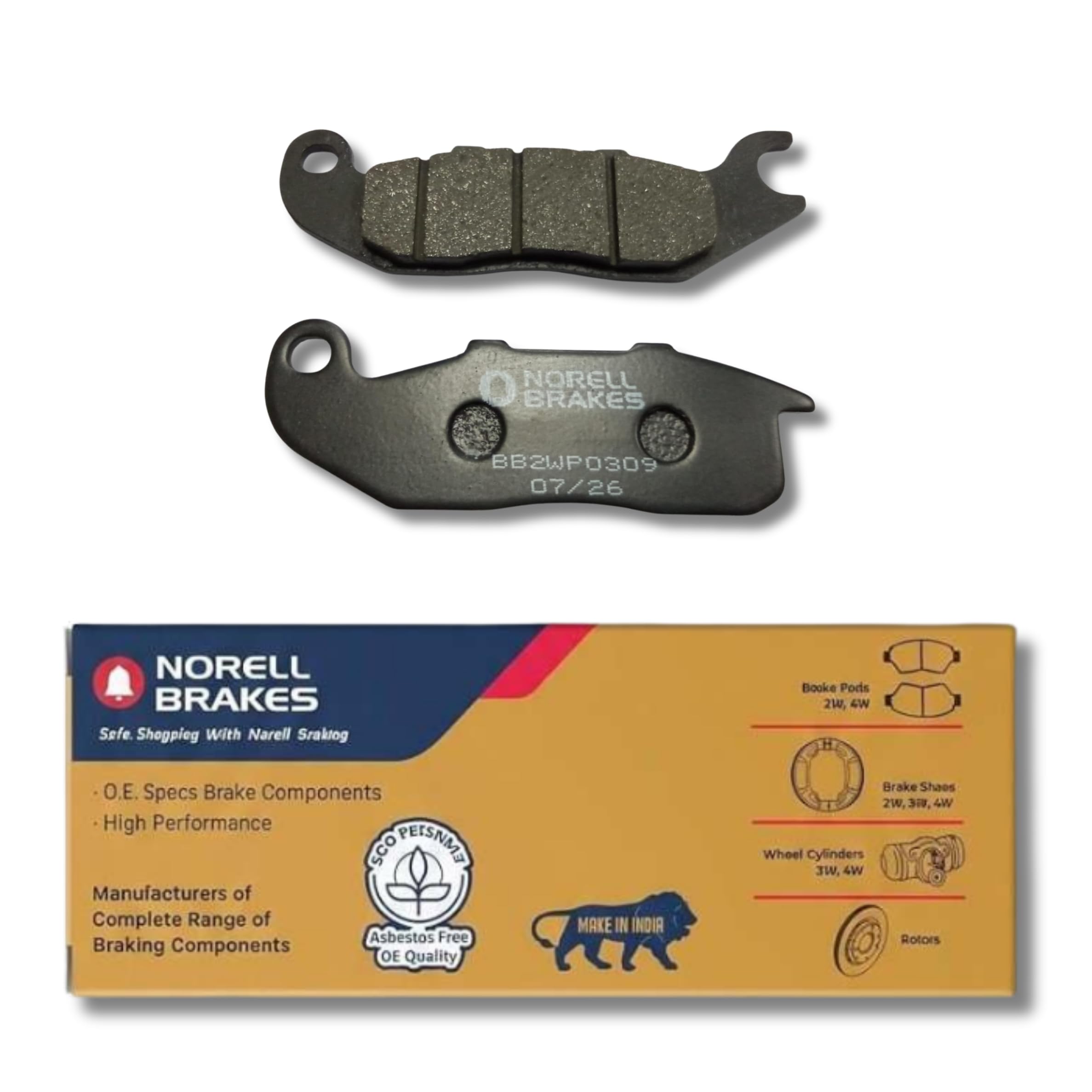 NORELL 8906219820915 Front Disc Brake Pad Set Compatible with Honda CB200X (2021-2023), Hornet 2.0 (2020-2025), XBlade (2020-2022), CB Unicorn 160 (2020-2023) & SP160 (2023-2025) | Set of 01-image-13