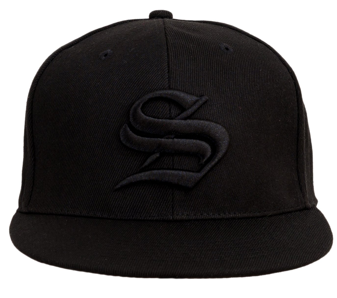 4sold Snapback Hat with Raised 3D Black Embroidery Letter Baseball Cap Hip-Hop Cap Hat Headwear (S)
