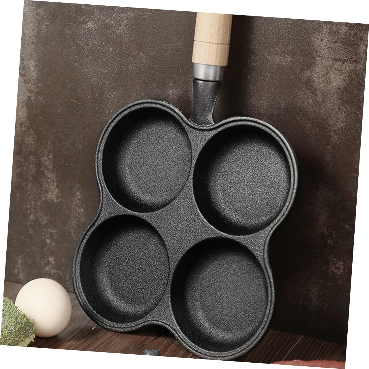 Non Stick Egg Pan Easy to Use Poached Fried Egg Cooker Kitchen Tool Sturdy Iron Frying Pan