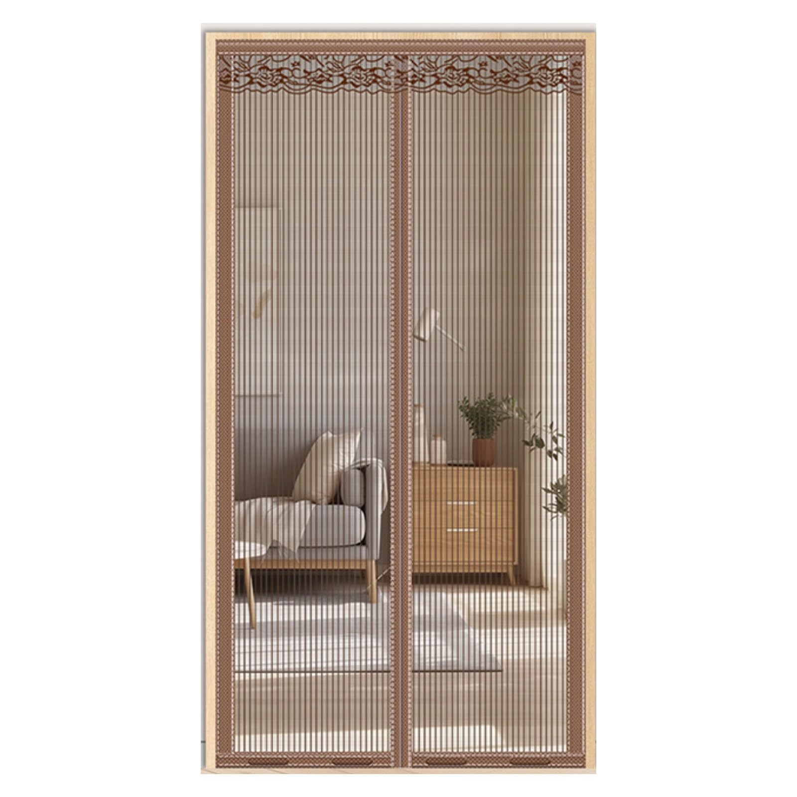 Rideau moustiquaire en maille étanche 51x82in à fermeture magnétique automatique