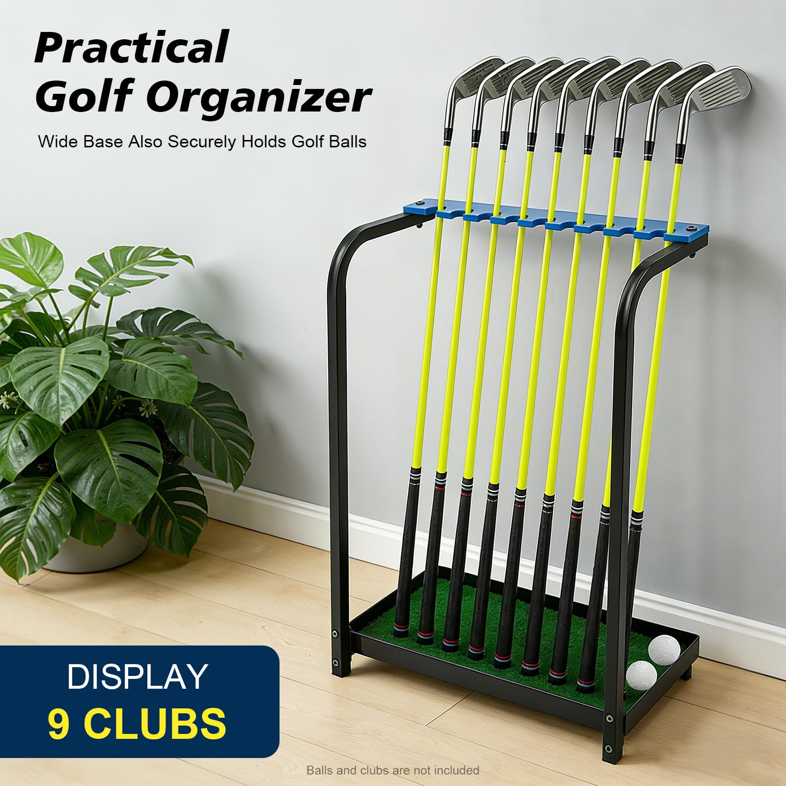 Support de putter de golf, support pour 9 clubs de golf, support de putter de golf, en métal robuste, pour club de golf, rangement de clubs de golf