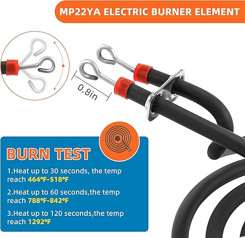Miniatura 2 de Elemento de quemador de estufa eléctrica, 2 x MP15YA 6 pulgadas + 2 MP21YA 8 pulgadas, MP22YA Elemento de quemador eléctrico compatible con Ken-more