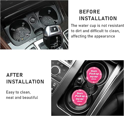 Miniatura 5 de Kewucn Paquete de 2 posavasos brillantes para automóvil, 2.76 pulgadas, antideslizantes, de goma suave, con diamantes de imitación, almohadilla para