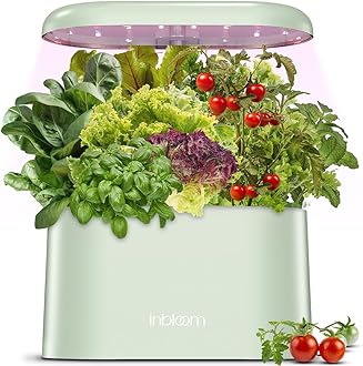 inbloomHydroponics Growing System, Upgrade Indoor Garden 3.0 with 5 Pods with More 20% Red Grow Light, Indoor Herb Garden 2.5L Water Tank Compact for Kitchen Home Windowsill Table, Green