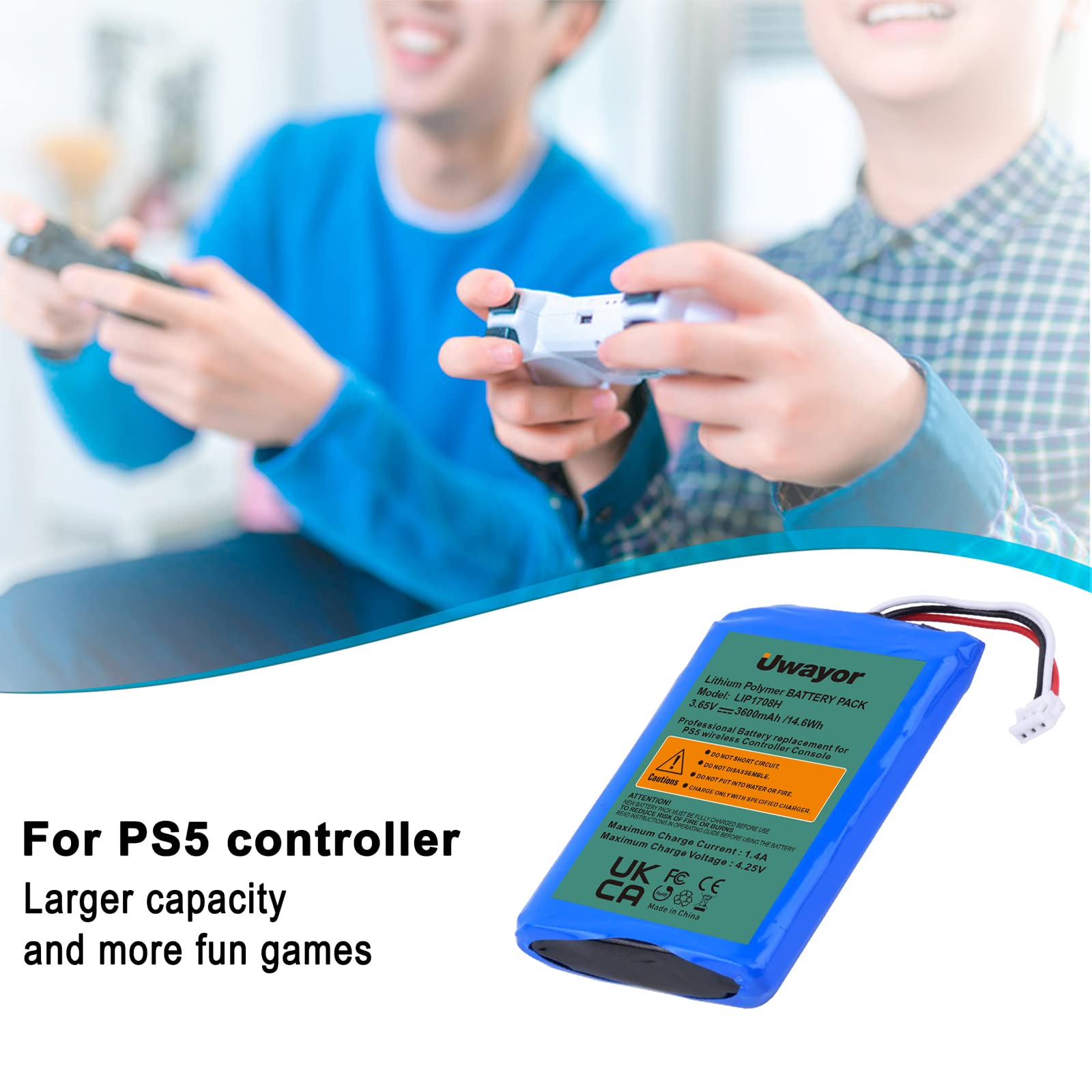 PS5 Akku 3600mAh für PlayStation 5 Controller 3600mAh PS5 Controller Akku Hohe Kapazität PS5 Controller Battery