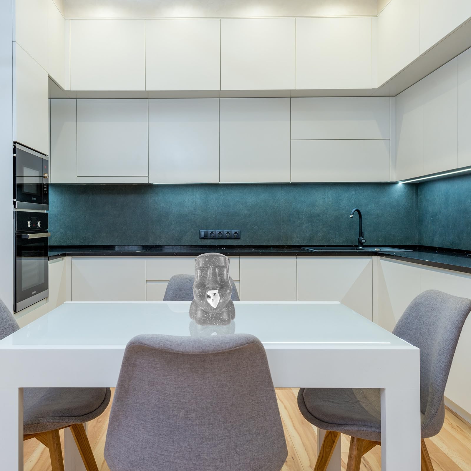 Resina Porta Fazzoletti Decorativo, Apertura Ampia per Bagno