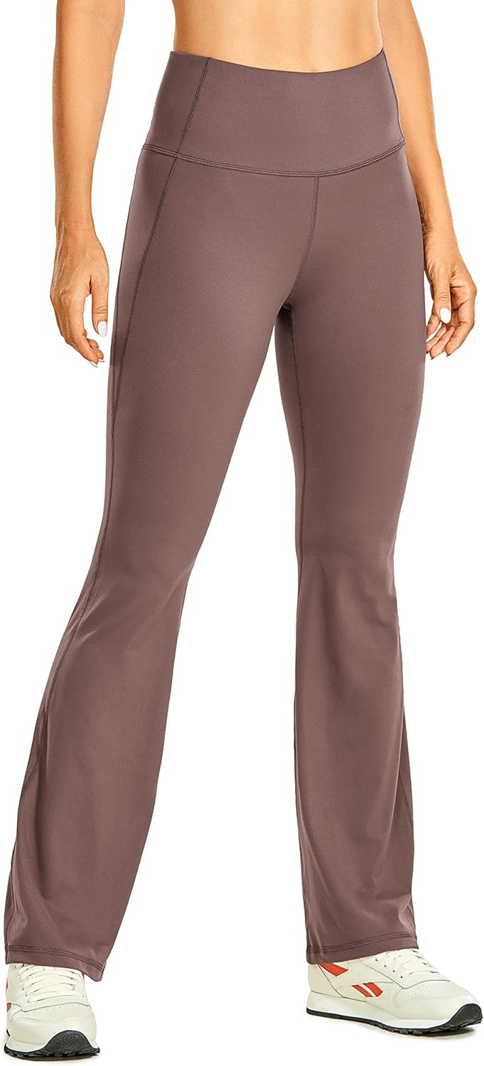 CRZ YOGA Dames Naked Feeling Gym Leggings Squat Proof Hoge Taille Yoga Broek Boterachtig Zachte Ondoorzichtige Workout Gym Sport Panty met Zakken - 25 Inch Donkergroen XS