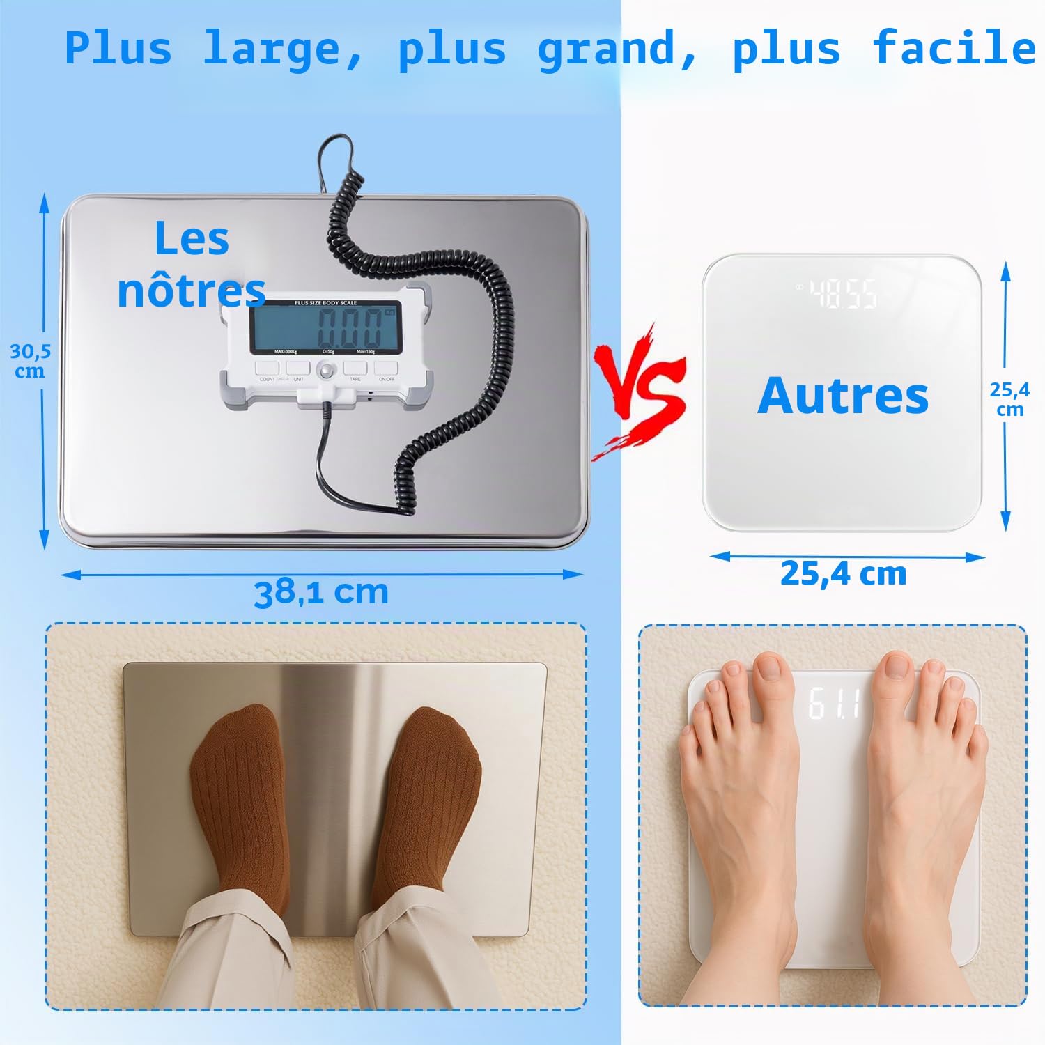 Balance extra large pour poids corporel, balance bariatrique 300 kg